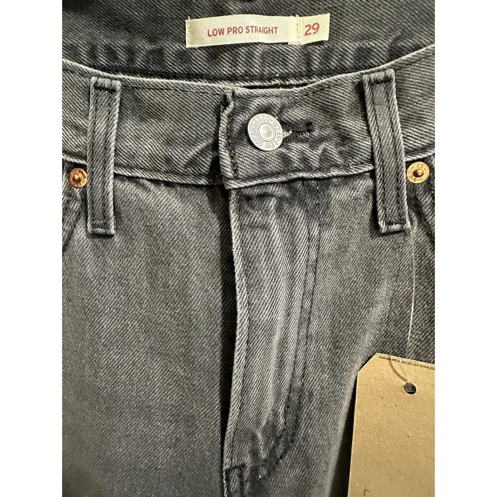 Levis Men's Black/gray  Jeans Size 29 Low Pro Mid Rise Straight Leg‎ Pants 32x31